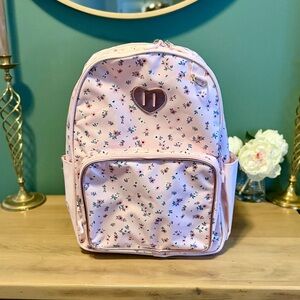 The Locker Club Pink Floral Backpack NWOT Heart Detail School Travel